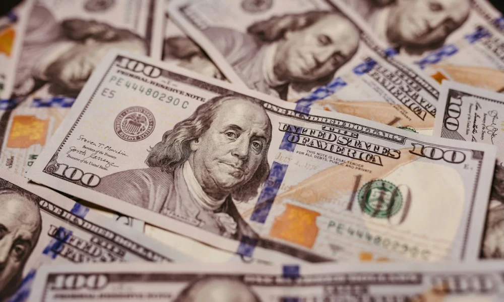 Profitable franchise success concept with hundred-dollar bills highlighting financial transparency.