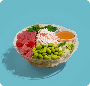 Poke Bowl LIC Signature Crack Rice bowl with tuna, edamame, crab