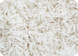 Close-up of uncooked long-grain white rice kernels